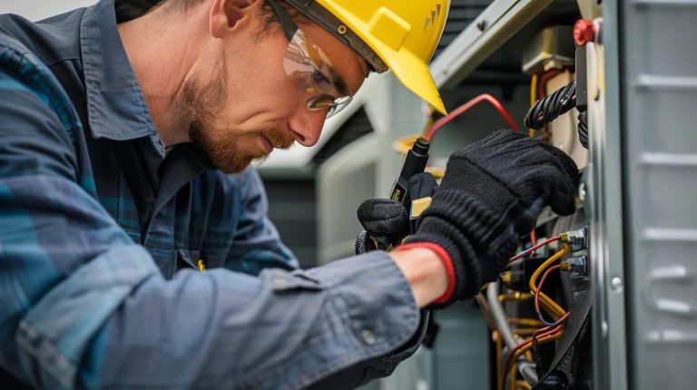 Preparing Your Wellesley Home For A New AC Installation 1 ac technicain working on ac system fixes